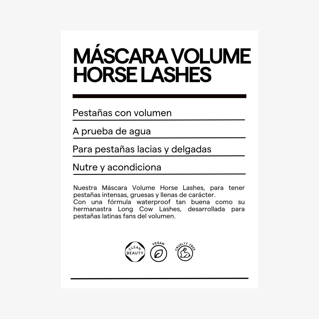MÁSCARA WATERPROOF VOLUME HORSE LASHES