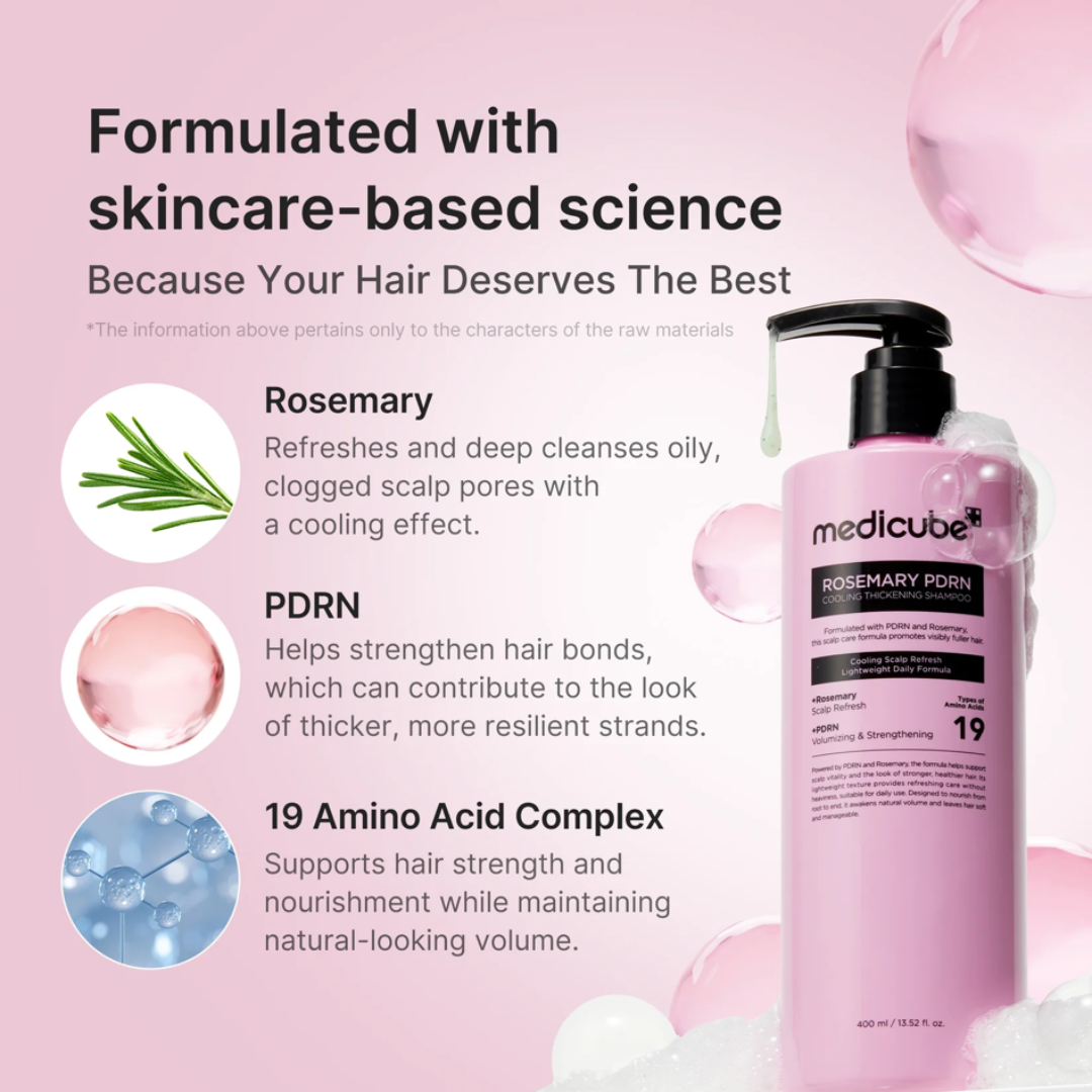 Rosemary PDRN Cooling Thickening Shampoo - Shampoo para Cabello