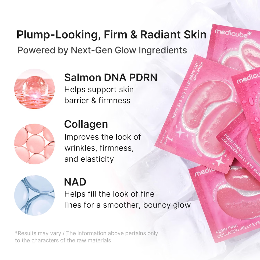 PDRN Pink Collagen Jelly Eye Mask - Parches para Ojos Antiedad
