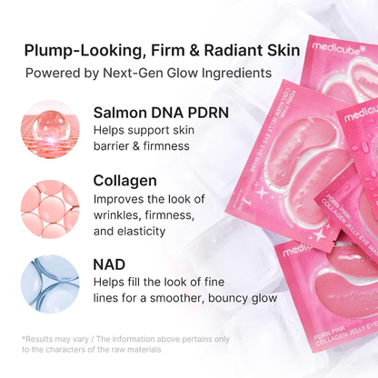 PDRN Pink Collagen Jelly Eye Mask - Parches para Ojos Antiedad
