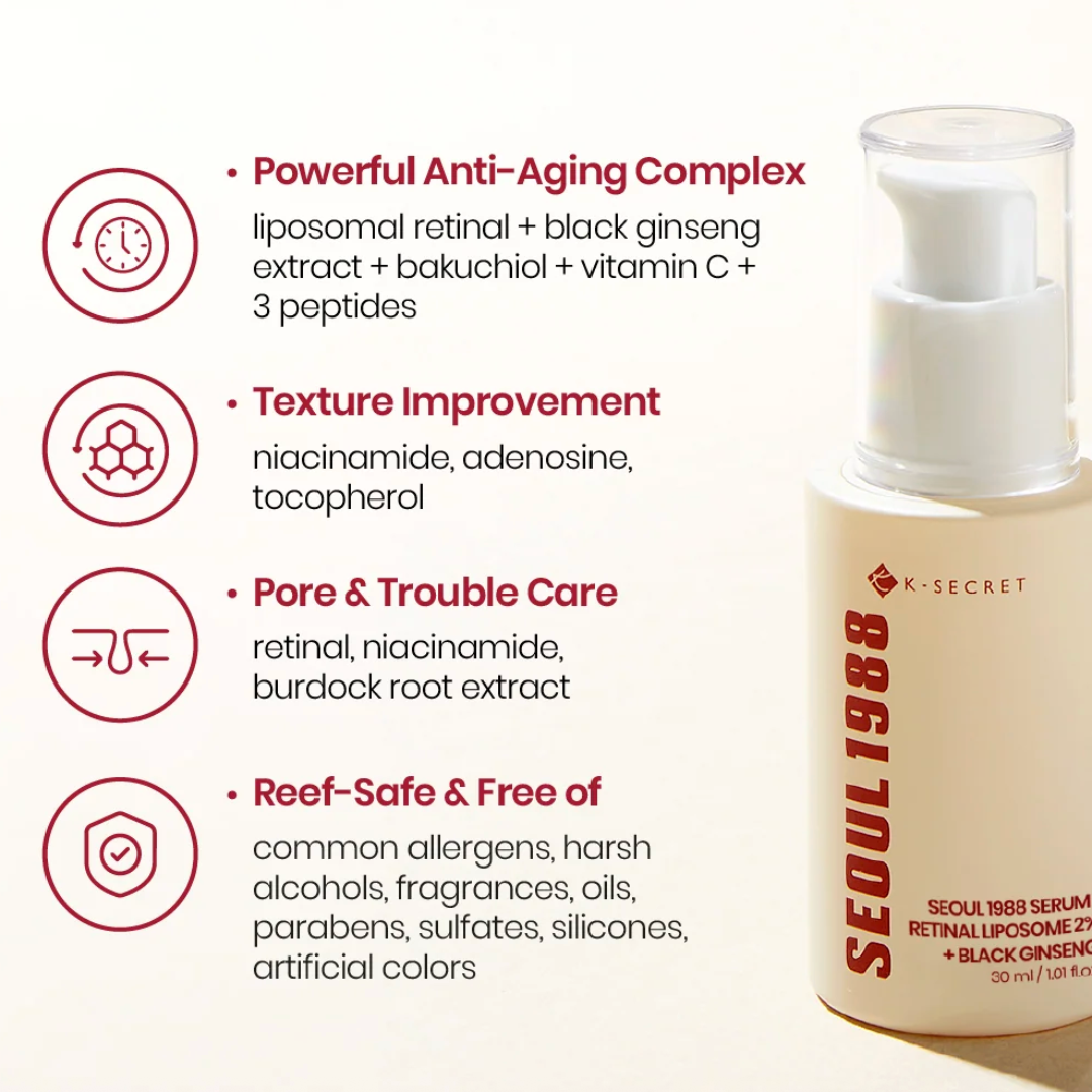 SEOUL 1988 Serum: Retinal Liposome 2% + Black Ginseng - Suero Renovador con Retinal y Ginseng